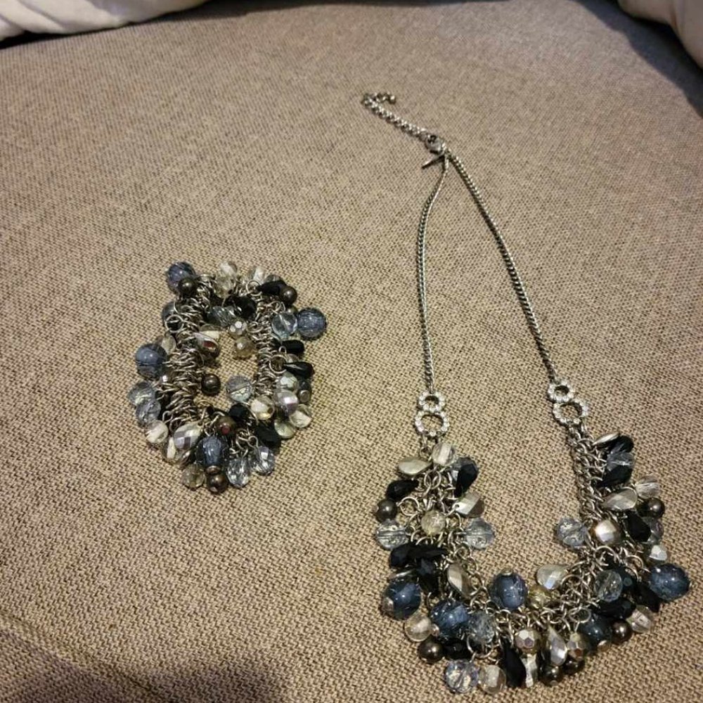 Blue, Black, and Silver Necklace